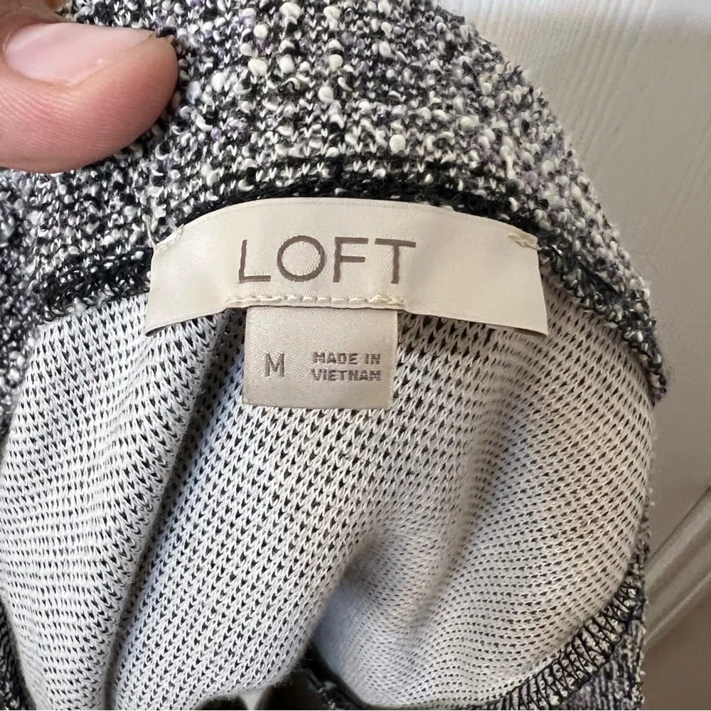 LOFT Mini & Short Skater Skirt, Gray, Cotton, Stretch Waist, Women's Size M - Picture 4 of 8